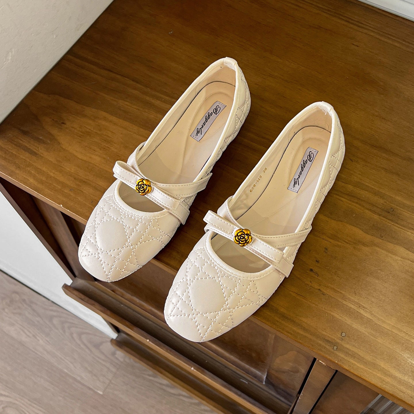 French Square Toe Bow Height-Increasing Shoes for Women - New Camellia Shallow Mary Jane Shoes